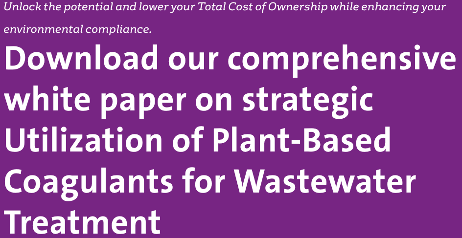 White Paper: Strategic utilization of plant-based coagulants for wastewater treatment