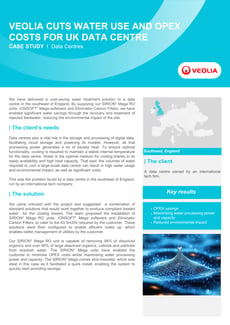 Veolia Cuts Water Use and OPEX Costs for UK Data Centre Case Study