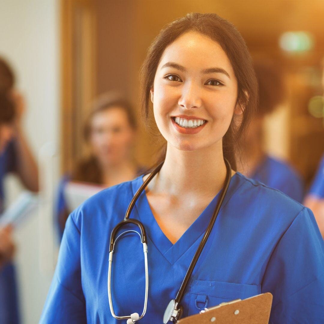 Healthcare worker smiling